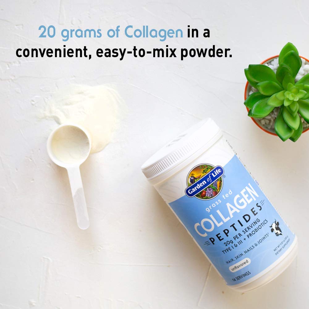 Garden of Life Grass Fed Collagen Peptides Powder Unflavored Collagen Powder for Women Men Hair Skin Nails Joints, Hydrolyzed Collagen Protein Supplements, Collagen for Women & Men, 28 Servings - Nirvana Guru