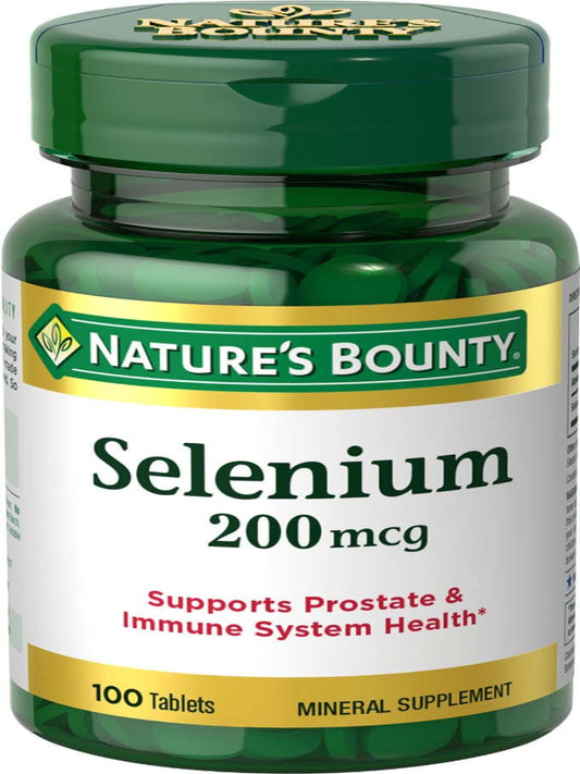 Nature's Bounty Selenium, Supports Prostate and Immune System Health, 200 mcg, 100 Tablets Nirvana Guru