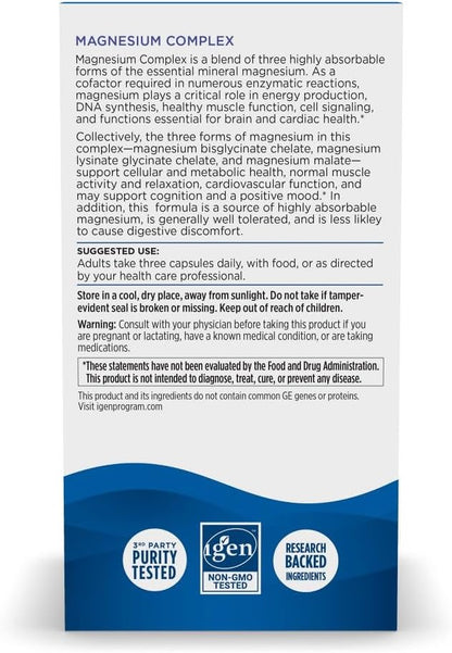 Nordic Naturals Magnesium Complex - 90 Capsules - 225 mg Magnesium, 1.9 mg Iron - Brain & Heart Health, Mood, Energy, & Muscle Relaxation - Non-GMO, Vegan - 30 Servings - Nirvana Guru