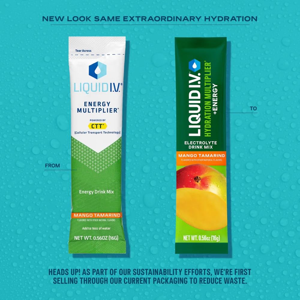 Liquid I.V.® Hydration Multiplier +Energy - BlackBerry Peach | Electrolyte Powder Drink Mix | 1 Pack (14 Servings) - Nirvana Guru