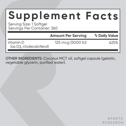 Sports Research Vitamin D3 - Nirvana Guru