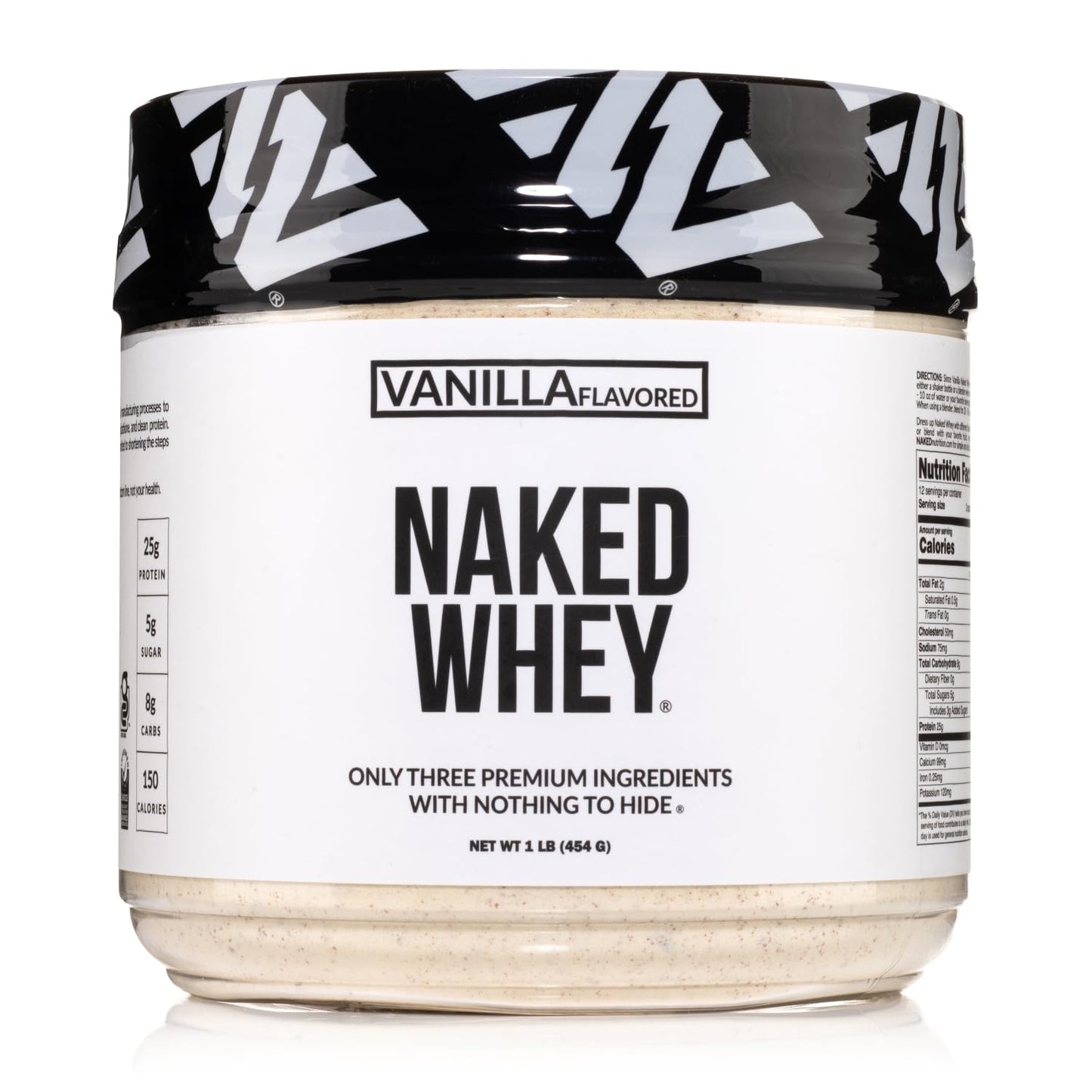 NAKED Whey Vanilla Protein Powder - Only 3 Ingredients - Grass Fed Whey Protein Powder, Vanilla Flavor, and Organic Coconut Sugar, No GMO, No Soy, and Gluten Free - 24 Servings