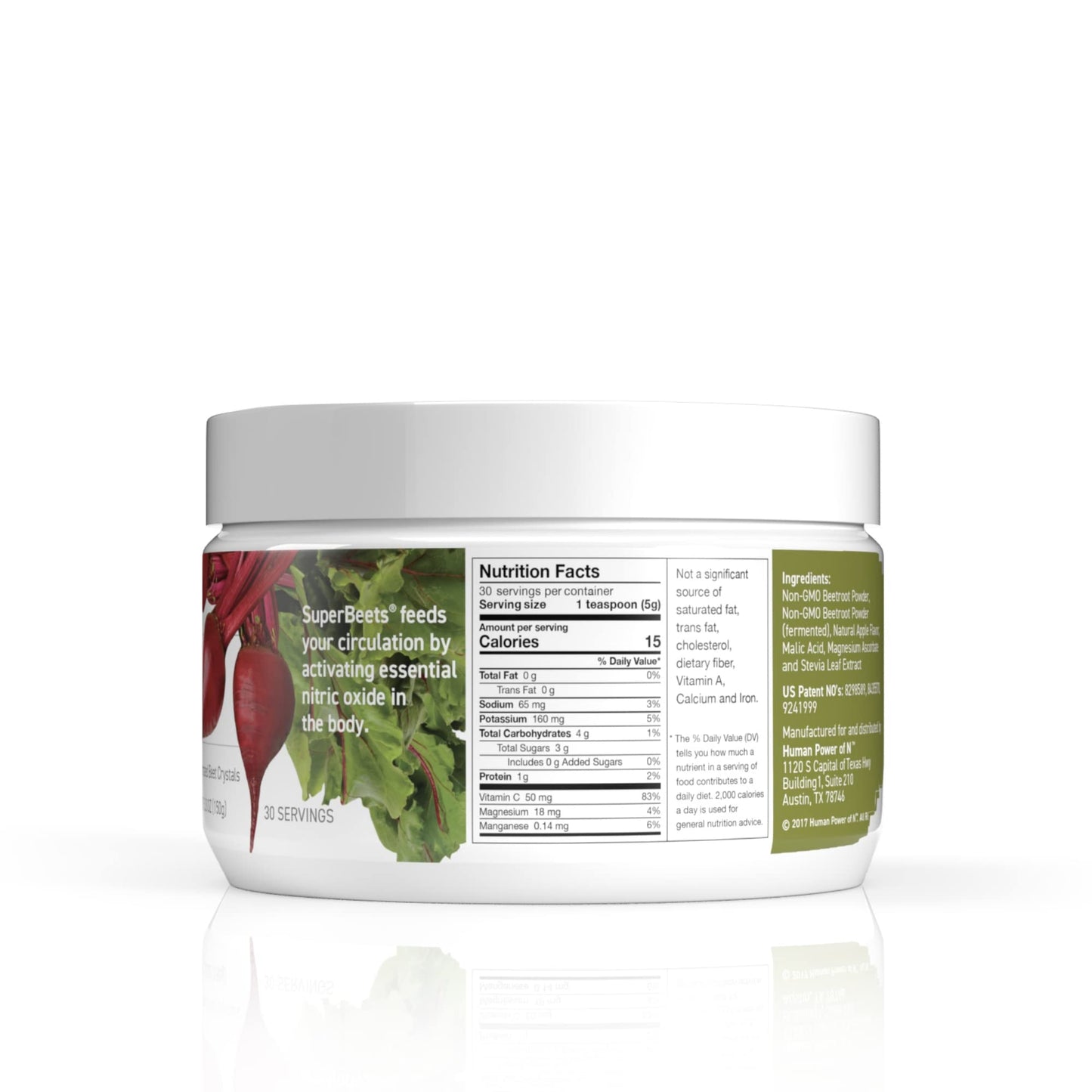 HumanN SuperBeets Beet Root Powder - Non-GMO Beetroot Superfood - Nitric Oxide Supplement for Heart Health, Circulation & Blood Pressure Support - Black Cherry, 30 Servings - Nirvana Guru