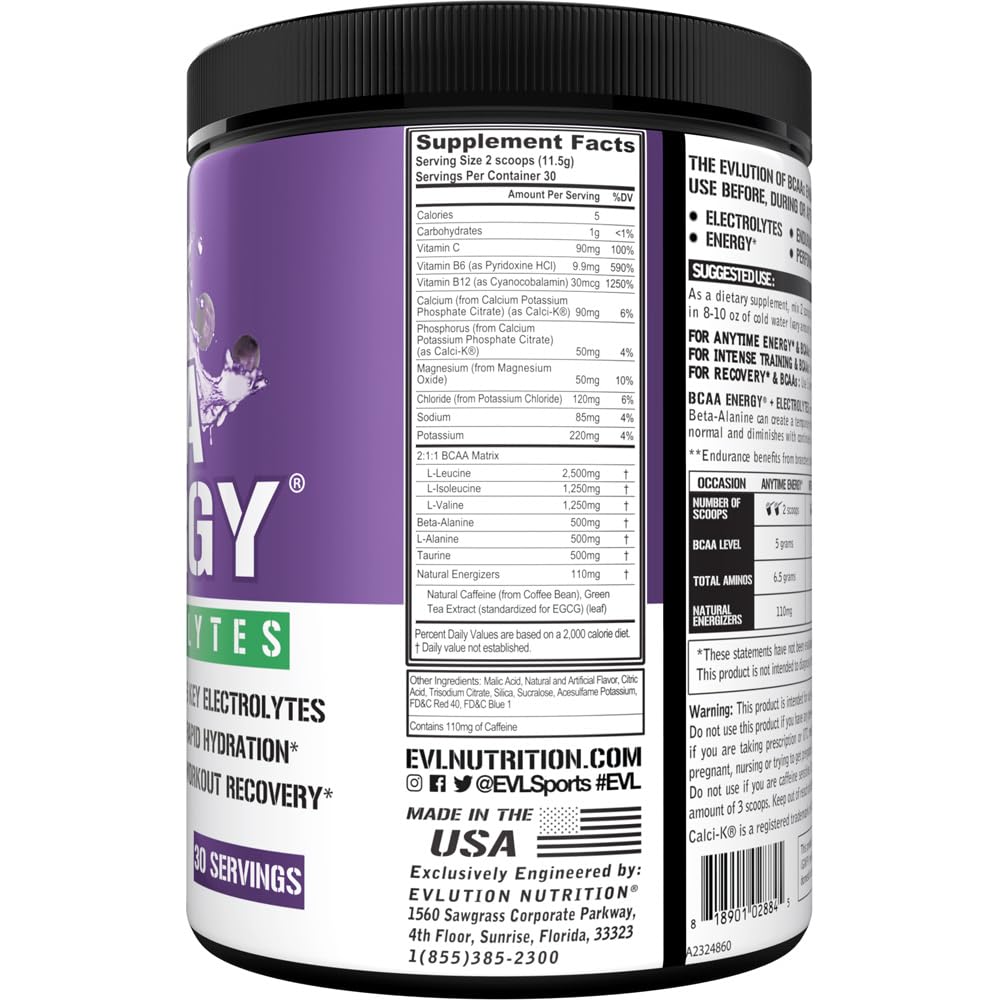 EVL BCAAs Amino Acids Powder - BCAA Energy Pre Workout Powder for Muscle Recovery Lean Growth and Endurance - Rehydrating Post Workout Recovery Drink with Natural Caffeine - Pink Lemonade Nirvana Guru