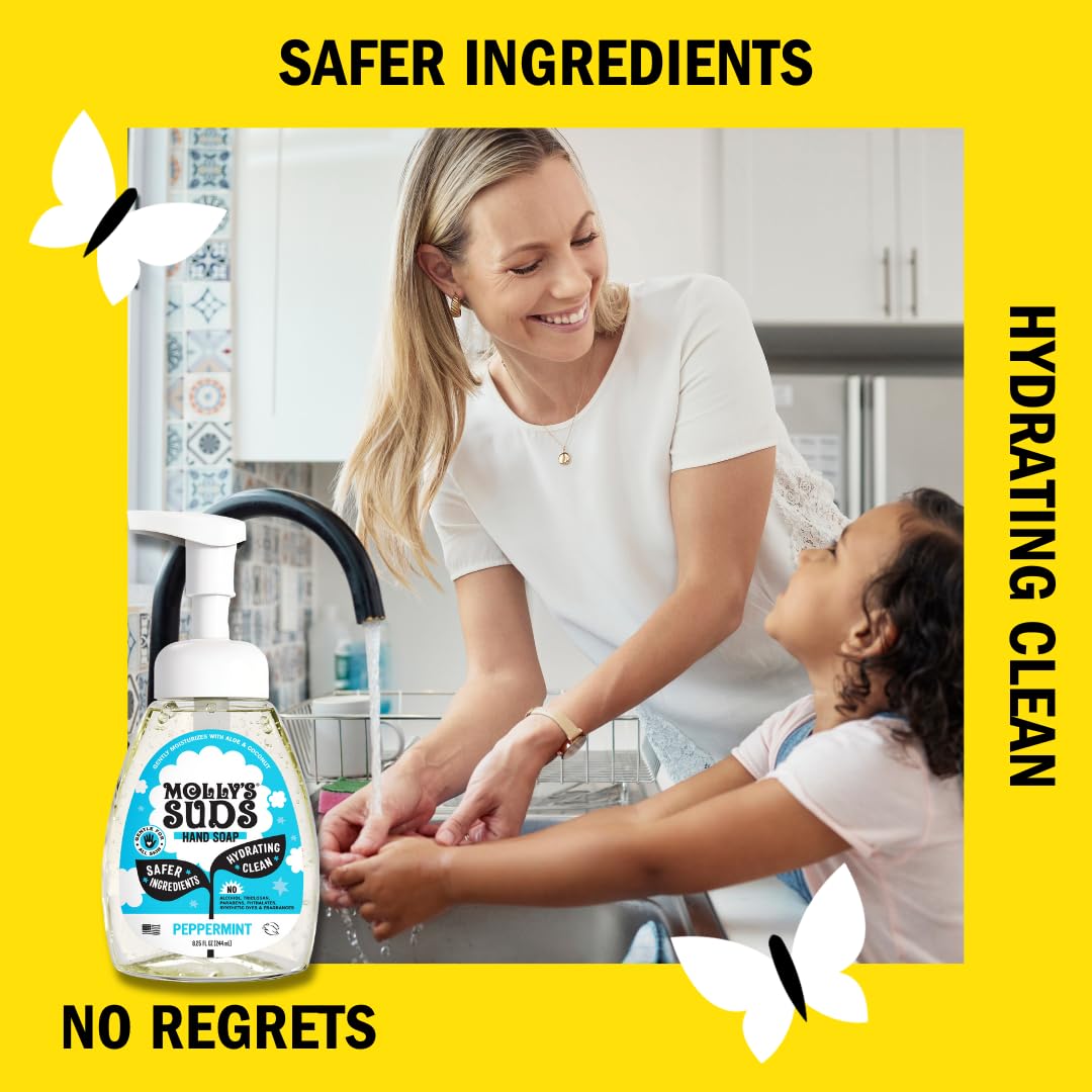 Molly's Suds Foaming Hand Soap - Made with Aloe and Coconut Oil | Moisturizing Hand Wash | Clean Ingredients, Infused with Essential Oils | Citrus Grove - 8.25 Oz (Pack of 3) Nirvana Guru