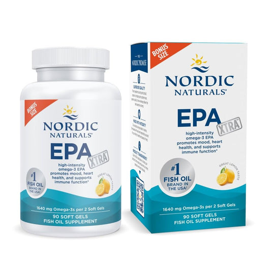 Nordic Naturals EPA Xtra, Lemon - 90 Soft Gels - 1640 mg Omega-3 - High-Intensity EPA Formula for Positive Mood, Heart Health & Healthy Immunity - Non-GMO - 45 Servings - Nirvana Guru