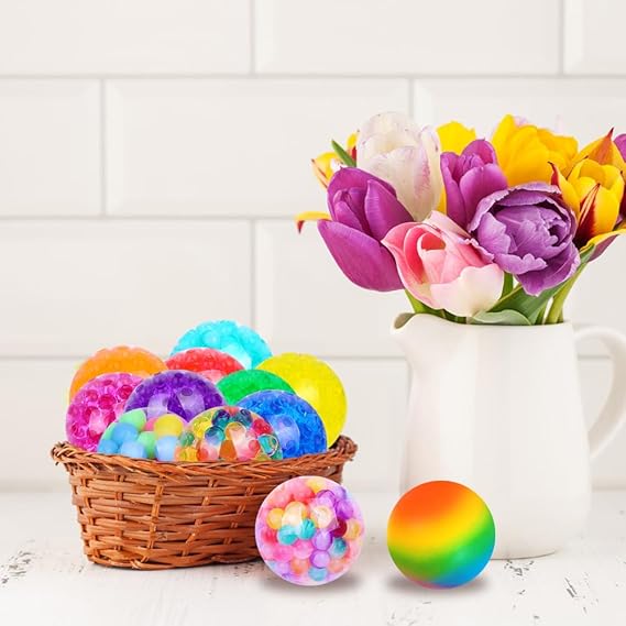 Squishy Balls for Adult Stress Relief - 12pc Set with Squeeze Fidget Balls for Party Favors & Gifts nirvanaguru