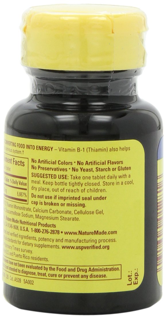 Nature Made Vitamin B1 100 mg, Dietary Supplement for Energy Metabolism Support, 100 Tablets, 100 Day Supply - Nirvana Guru