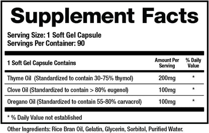 BioMatrix Oil Blend of Thyme, Oregano, Clove, Digestive Supplement for Men and Women, GI Repair Softgels | Microb-Defend (90 Capsules) Nirvana Guru