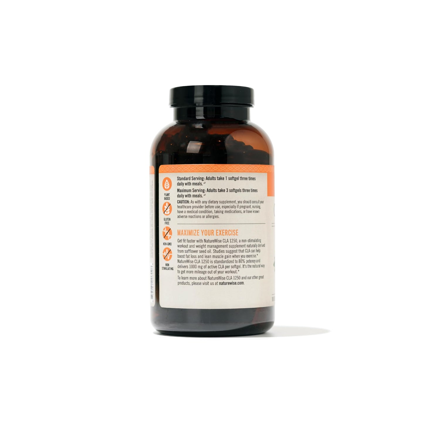 NatureWise CLA 1300 - 95% Active Conjugated Linoleic Acid for Women and Men, Not Stimulating, Supports Weight & Fitness Goals - Non-GMO, Gluten Free - 180 Softgels[2-Month Supply] - Nirvana Guru