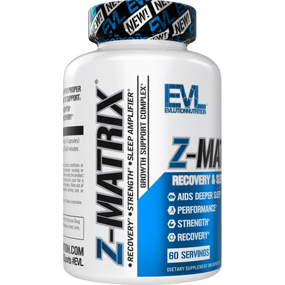 Evlution EVL Post Workout Recovery Bodybuilding Supplement - Magnesium and Zinc - ZMatrix Zinc Magnesium Aspartate Muscle Recovery Supplement for Sleep Support and Muscle Health Nirvana Guru