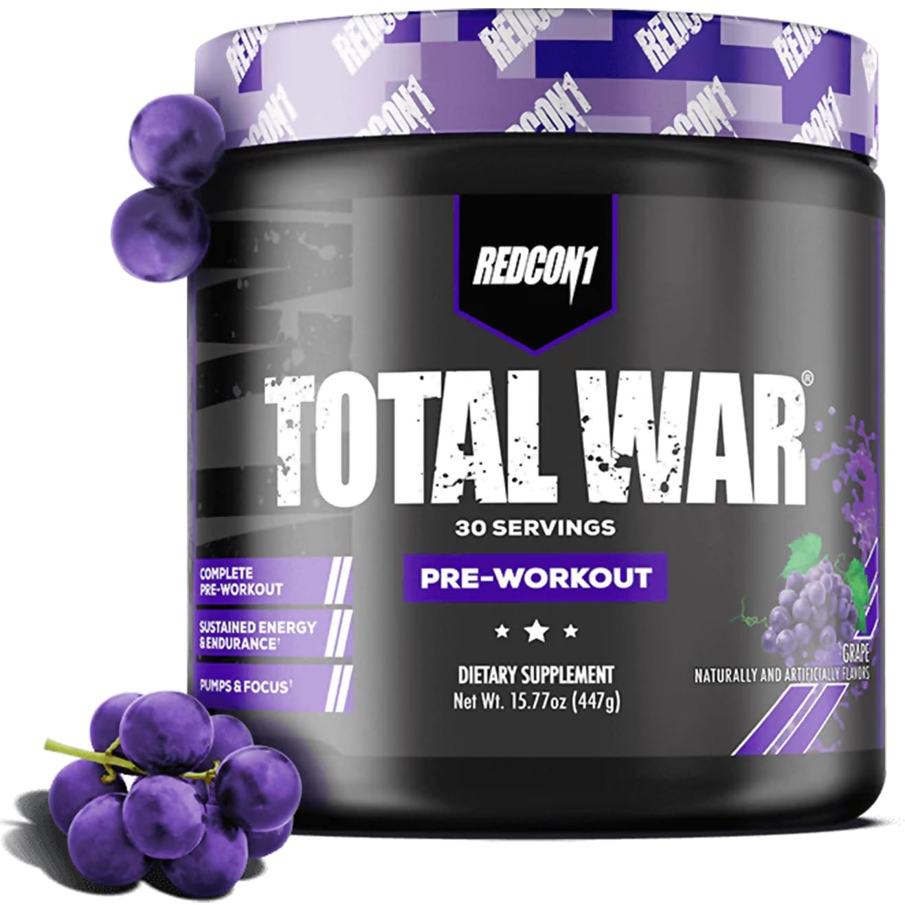 REDCON1 Total War Pre Workout Powder, Blue Lemonade - Beta Alanine + Citrulline Malate Keto Friendly Preworkout for Men & Women with 320mg of Caffeine - Fast Acting (30 Servings) Nirvana Guru