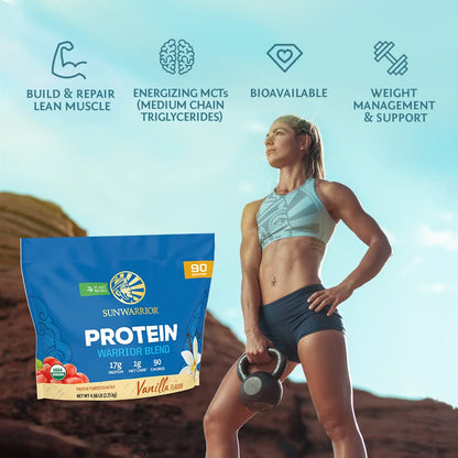 Organic Plant Based Protein Powder | Vegan Organic Protein Powder Vanilla Flavored with BCAA Amino Acids & Hemp Seed Pea Blend | Non-GMO Soy Dairy Filler & Gluten Free (Vanilla, 32 Servings) - Nirvana Guru