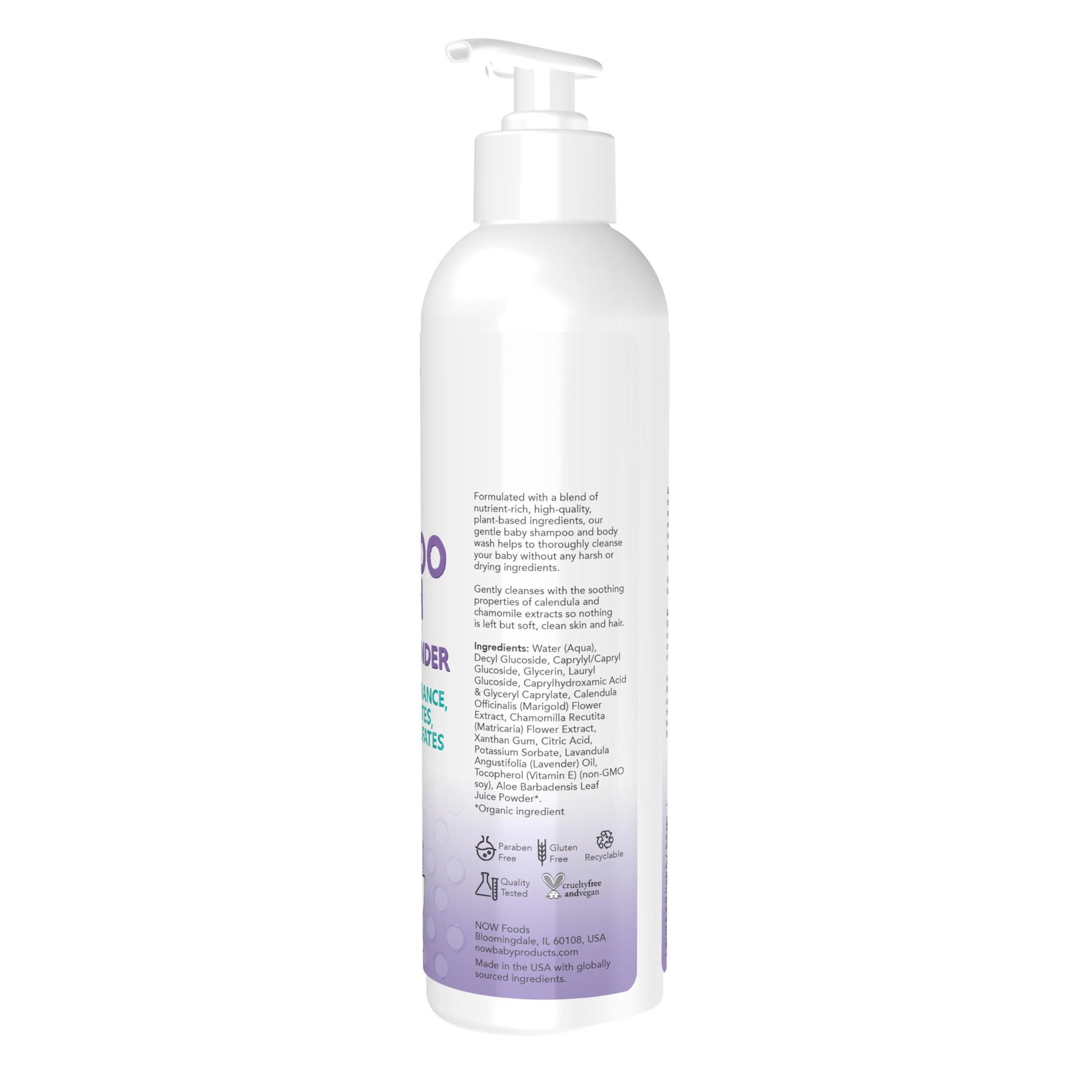NOW Foods Baby, Gentle Shampoo and Wash, Calming Lavender, Paraben Free, 8 Fluid Ounces - Nirvana Guru