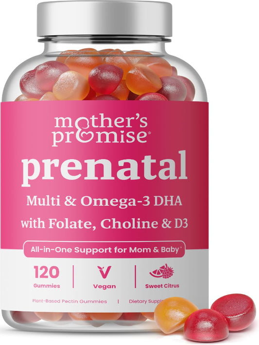 Prenatal Vitamin Gummies with DHA | Vegan Prenatal Vitamins for Women with Omega 3, Methylfolate, Choline & D3, Pregnancy Vitamins for Fetal Development | Gummy Multivitamin Supplement, 120 Count Nirvana Guru
