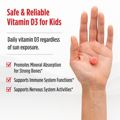 Nordic Naturals Vitamin D3 Gummies Kids, Wild Watermelon Splash - 120 Gummies - 400 IU Vitamin D3 - Bone Health, Healthy Immunity - Non-GMO, Vegetarian - 120 Servings - Nirvana Guru