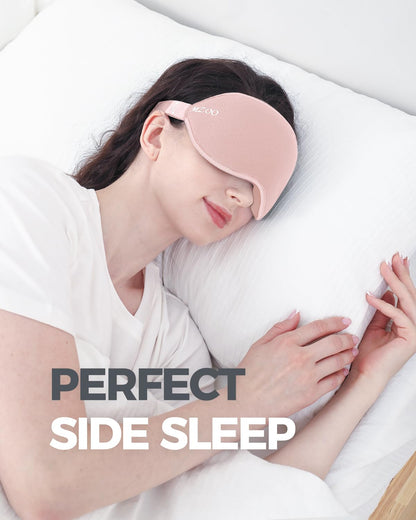 MZOO Sleep Eye Mask for Side Sleeper Men Women, Zero Eye Pressure 3D Sleeping Mask, Light Blocking Patented Design Night Blindfold, Soft Eye Shade Cover for Travel, Black