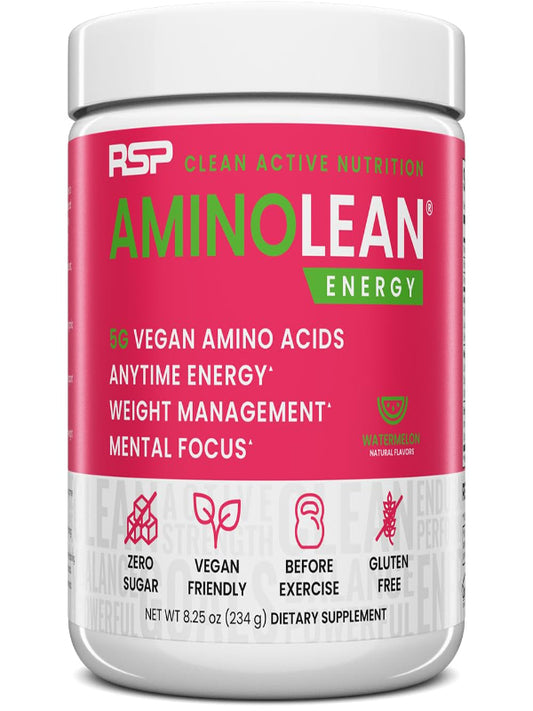 RSP NUTRITION AminoLean Pre Workout Powder, Amino Energy & Weight Management with Vegan BCAA Amino Acids, Natural Caffeine, Preworkout Boost for Men & Women, 30 Serv, Pink Lemonade… Nirvana Guru