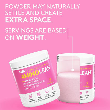 RSP NUTRITION AminoLean Pre Workout Powder, Amino Energy & Weight Management with Vegan BCAA Amino Acids, Natural Caffeine, Preworkout Boost for Men & Women, 30 Serv, Pink Lemonade… Nirvana Guru