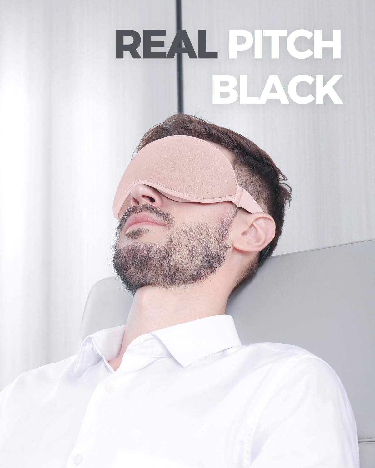 MZOO Sleep Eye Mask for Side Sleeper Men Women, Zero Eye Pressure 3D Sleeping Mask, Light Blocking Patented Design Night Blindfold, Soft Eye Shade Cover for Travel, Black