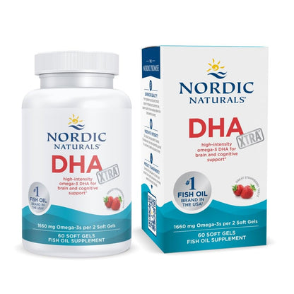 Nordic Naturals DHA Xtra, Strawberry - 90 Soft Gels - 1660 mg Omega-3 - High-Intensity DHA Formula for Brain & Nervous System Support - Non-GMO - 45 Servings - Nirvana Guru