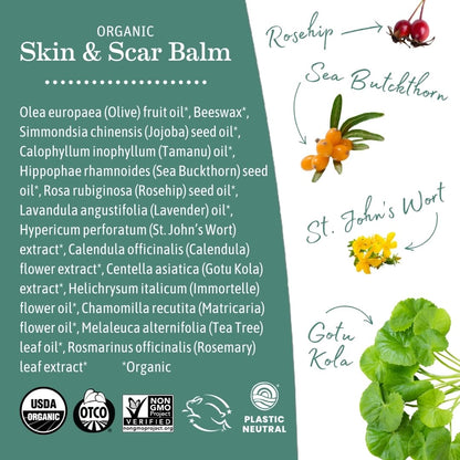 Earth Mama Organic Skin & Scar Balm |C-Section Recovery Skin Care, Pregnancy Stretch Mark Scar Cream with Organic Jojoba Oil, Tamanu Oil & Gotu Kola Nirvana Guru