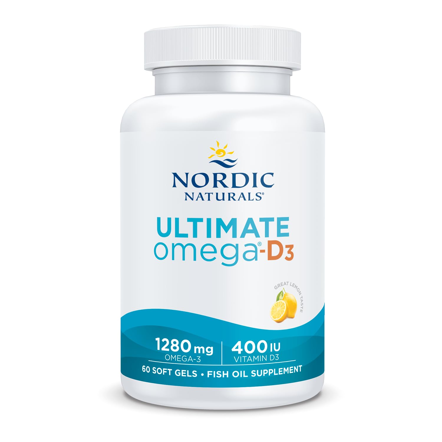 Nordic Naturals Ultimate Omega-D3, Lemon Flavor - 120 Soft Gels - 1280 mg Omega-3 + 1000 IU Vitamin D3 - EPA & DHA - Promotes Brain, Heart, & Immune Health - 60 Servings - Nirvana Guru