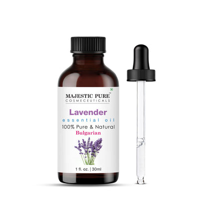 Majestic Pure Lavender Essential Oil with Glass Dropper | 100% Pure and Natural Lavender Oil | Premium Grade Essential Oils for Diffusers, Skin, Aromatherapy, Massage | 4 Fl Oz - Nirvana Guru