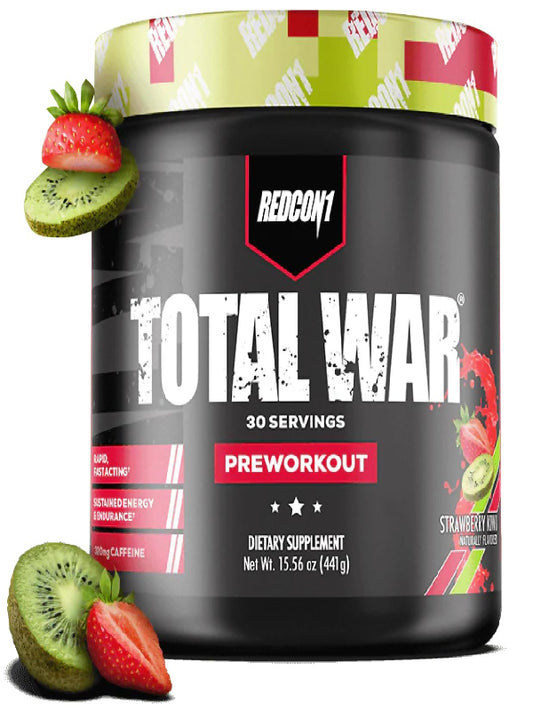 REDCON1 Total War Pre Workout Powder, Blue Lemonade - Beta Alanine + Citrulline Malate Keto Friendly Preworkout for Men & Women with 320mg of Caffeine - Fast Acting (30 Servings) Nirvana Guru