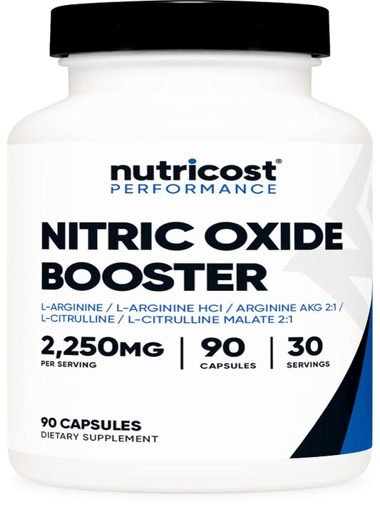 Nutricost Nitric Oxide Booster 2250mg, 180 Capsules - 750mg Per Casule, 60 Servings - Gluten Free and Non-GMO