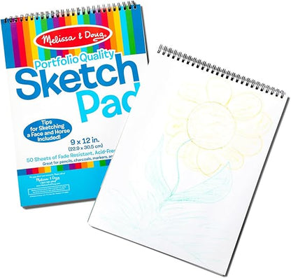 Melissa & Doug Sketch Pad (9 x 12 Inches) - 50 Sheets, 2-Pack - FSC Certified nirvanaguru