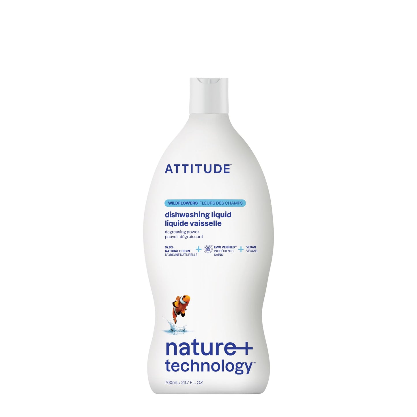ATTITUDE Dish Soap, EWG Verified, Plant-Based & Vegan Dishwashing Liquid, Naturally Derived, Unscented, 23.7 Fl Oz Nirvana Guru