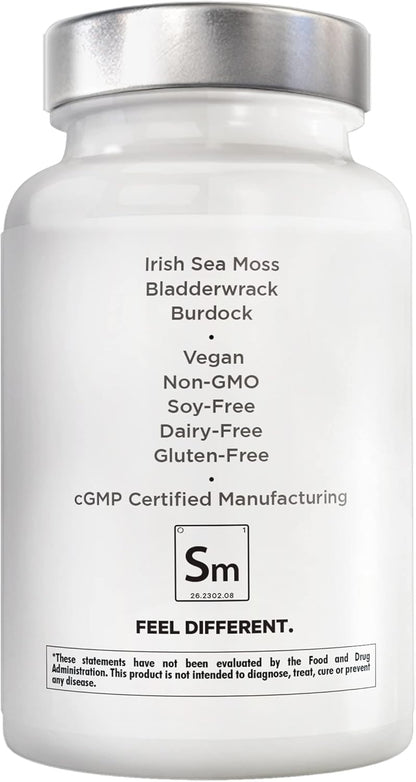 Amen Sea Moss Supplement - 1000mg Organic Irish Sea Moss, Bladderwrack, Burdock - Vitamin C, Aloe Vera, Black Pepper - Seaweed Superfood, Vitamins, Minerals, and Antioxidants - Non-GMO - 90 Capsules Nirvana Guru