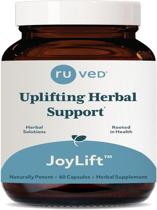 ruved Joylift, Uplifting Herbal Formula with Saffron, Berberine and St. John’s Wort, Promotes Calm and Positive Outlook, Ayurvedic Herbal Supplement, 60 Vegetarian Capsules. Nirvana Guru