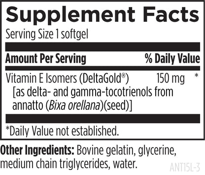 Designs for Health Annatto-E 300mg Tocotrienols Vitamin E - Delta + Gamma Tocotrienols to Support Heart Health, Eye Health, Healthy Aging - DeltaGold Antioxidants Supplement (60 Vitamin E Softgels) Nirvana Guru