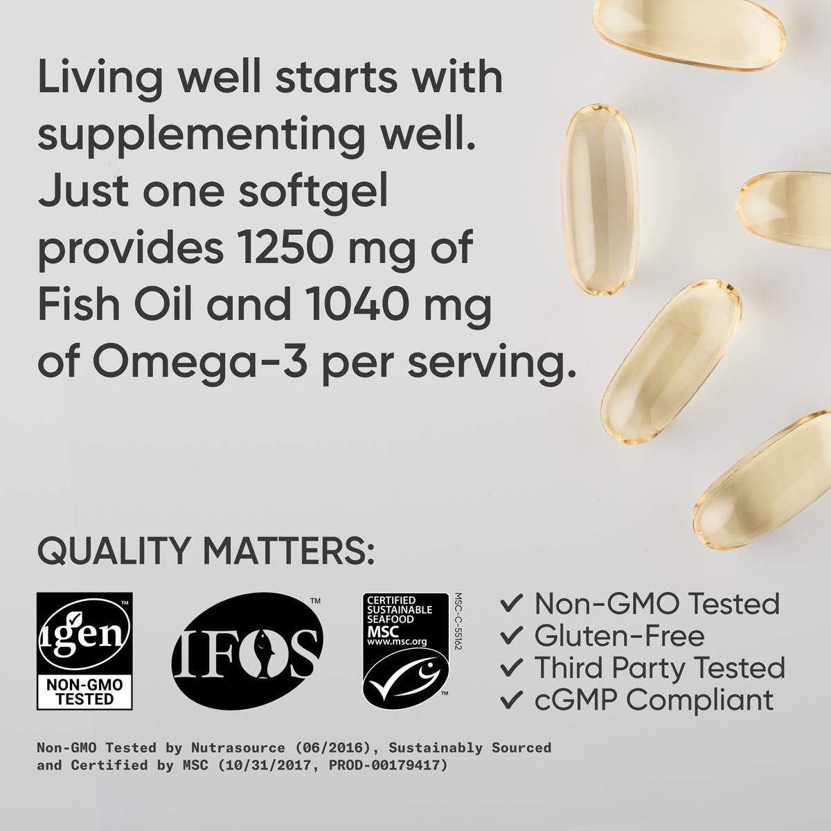 Sports Research Total Omega-3 Fish Oil from Wild Sockeye Salmon, Alaska Pollock, Antarctic Krill, Astaxanthin + Phospholipids & Wax Esters for Absorption | 960mg of EPA & DHA - Fresh Lemon Scent (120 - Nirvana Guru