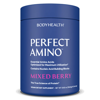 BodyHealth PerfectAmino Powder - BCAA and EAA Powder for Pre and Post Workout - Amino Acid Energy Drink for Men and Women to Support Lean Muscle and Recovery - Strawberry - 30 Servings Nirvana Guru