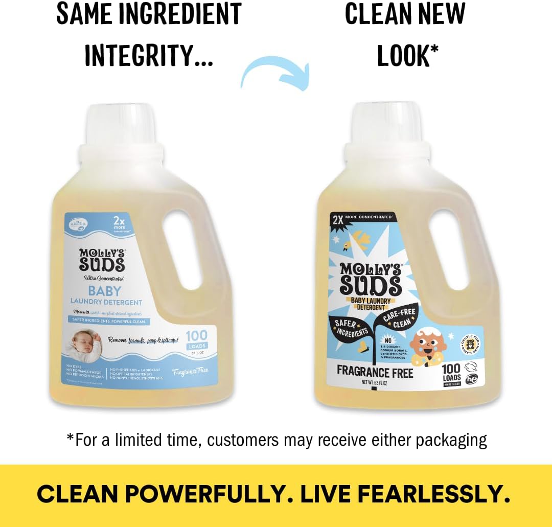 Molly's Suds Liquid Laundry Detergent | Clean Laundry Detergent Soap for Sensitive Skin | 2x Concentrated, High Efficiency (HE) | Unscented - 100 Loads Nirvana Guru