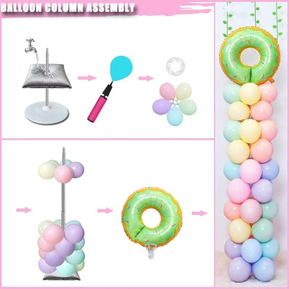 Balloon Column Stand Set of 2, Adjustable 7 Feet Ballon Arch Stands with Bases for Floor, Tall Baloon Tower Pillar Assembly Kit for Halloween, Birthday, Party Decorations nirvanaguru