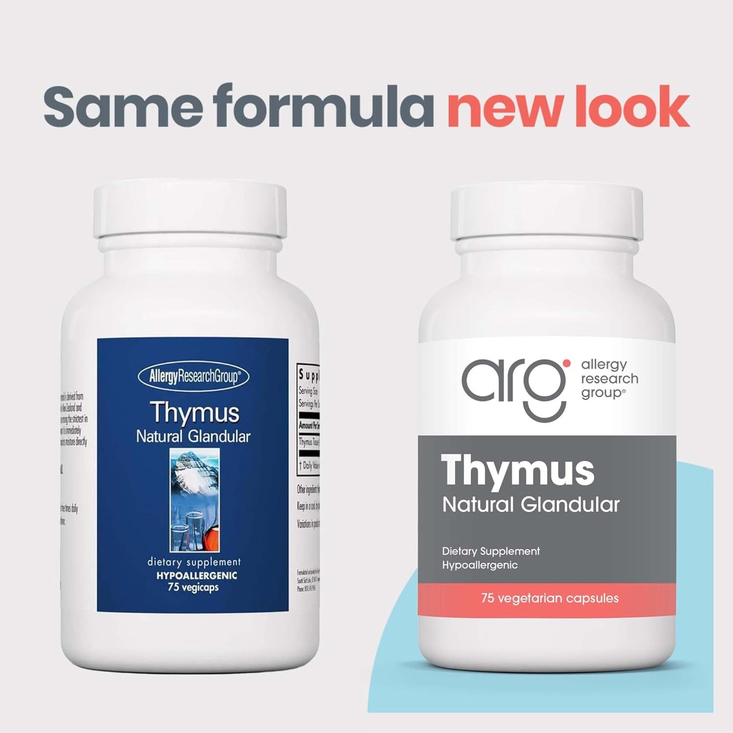 Allergy Research Group Thymus Supplement - Thymus Tissue, Glandular Extract, 1000mg Raw Thymus Glandular, Ovine, Lyophilized, Hypoallergenic - 75 Count Nirvana Guru
