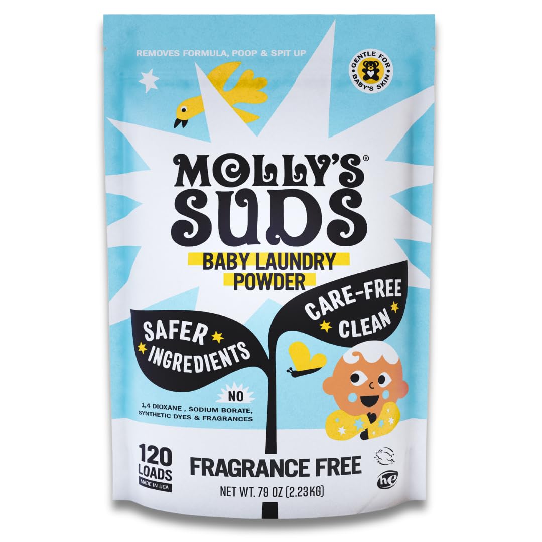 Molly's Suds Baby Laundry Detergent Powder | Removes Formula, Poop & Spit-Up Stains | Extra Gentle for Newborns (Sweet Baby Shea) Nirvana Guru