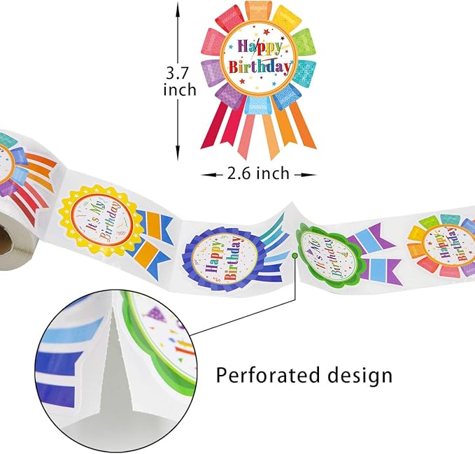 Fancy Land Happy Birthday Badge Stickers for Kids It's My Birthday Stickers Home Classroom Party Decoration 200 Pcs Classic nirvanaguru