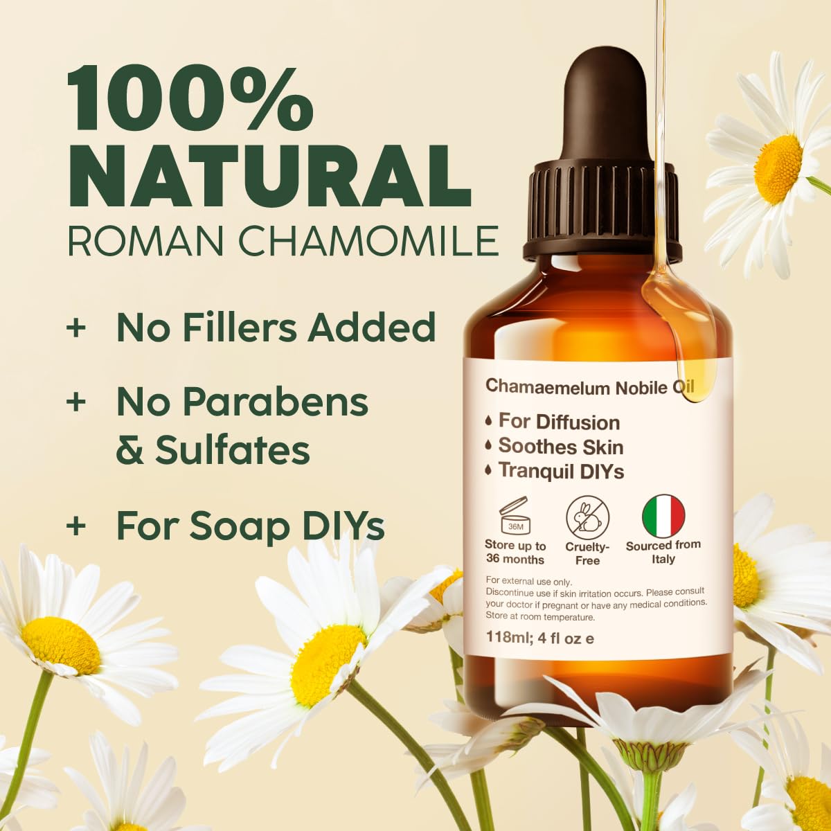 KUKKA essential oils 100% Pure & Natural Lavender Essential Oil for Diffuser, Body, Aromatherapy & Soap Making Scent (4 Fl Oz/118 ml)