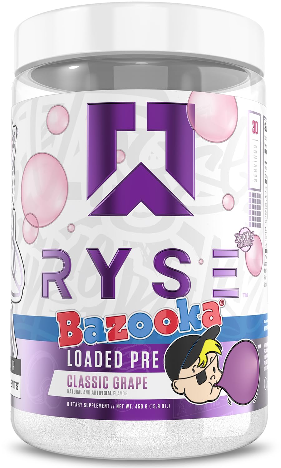 RYSE Loaded Pre Workout Powder - Ring Pop Cherry - Daily Pre-Workout for Men & Women with 325mg Caffeine, Beta Alanine, and Citrulline for Pump, Focus, and Energy - 30 Servings Nirvana Guru