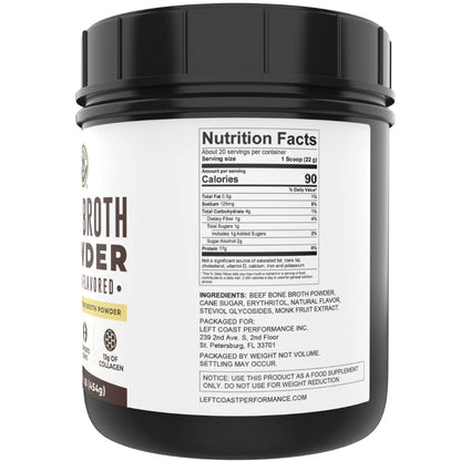 Bone Broth Protein Powder, Chocolate, Grass Fed 2lbs, 42 servings 16g protein, 13g Collagen. Low Carb, 2 net Carb, Dairy Free, Keto Friendly Bone Broth Protein Supplement with Collagen Types I & III - Nirvana Guru