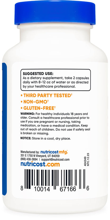 Nutricost Alpha Lipoic Acid 600mg Per Serving, 240 Capsules - Gluten Free, Vegetarian Capsules, Soy Free & Non-GMO
