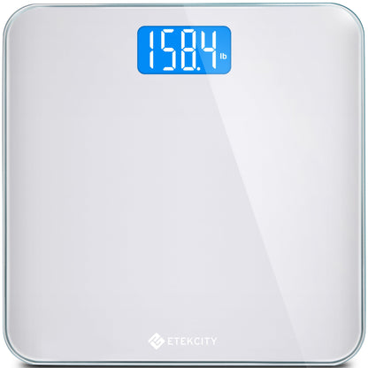 Etekcity Digital Body Weight Bathroom Scale, Large Blue LCD Backlight Display, High Precision Measurements,6mm Tempered Glass, 400 Pounds Nirvana Guru