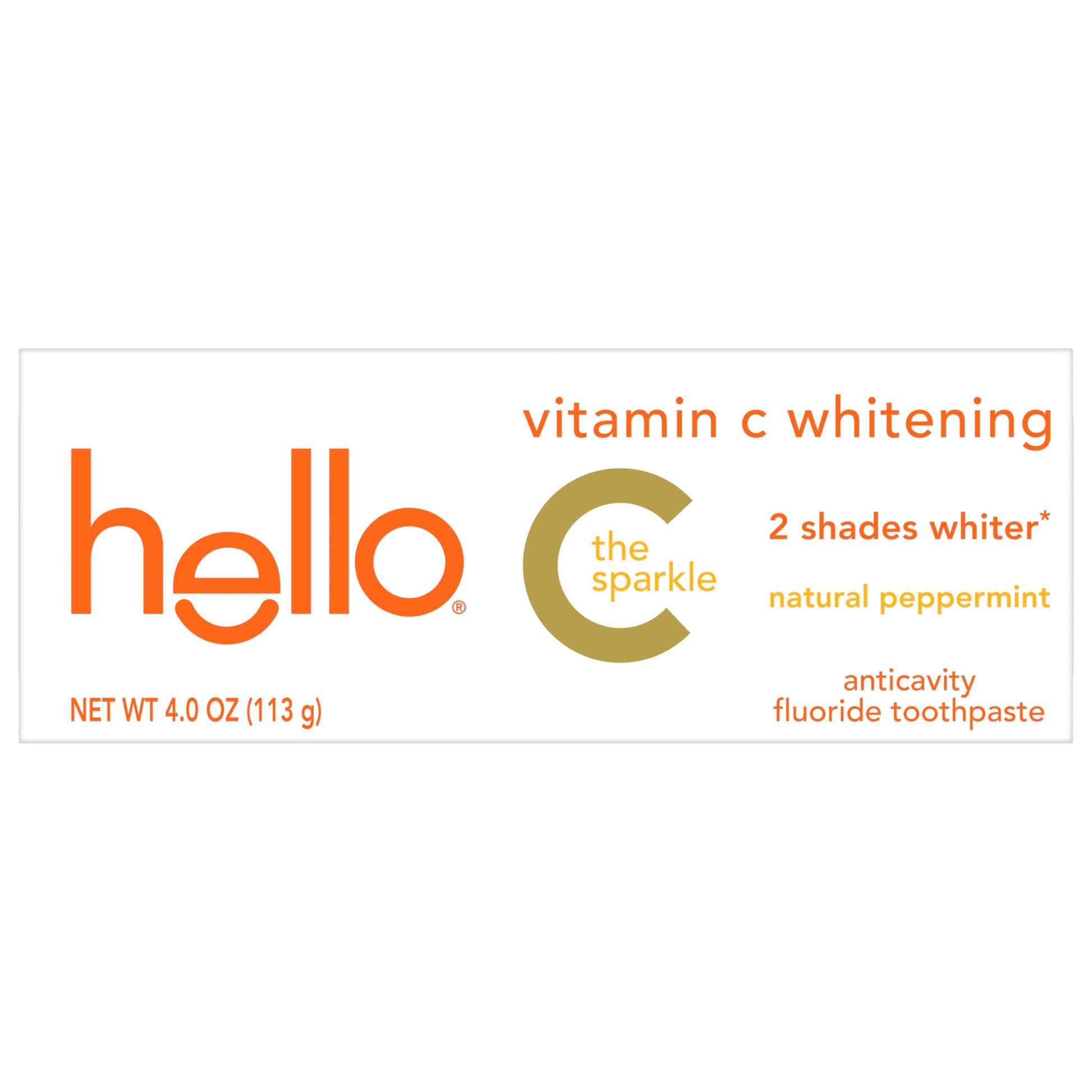 hello Vitamin C Whitening Toothpaste with Fluoride, Whitening SLS Free Toothpaste, Up to 2 Shades Whiter Teeth, No Peroxide, Safe for Everyday Use, Natural Peppermint, 4.0 Oz Nirvana Guru