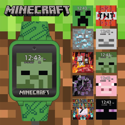 Minecraft Kids Smart Watch – Touchscreen Interactive Watch with 10 Customizable Clock Faces, Built-in Camera, Video Recorder, Alarm, Calculator, Games & Pedometer – Fits Wrists 5.5" to 8" Nirvana Guru