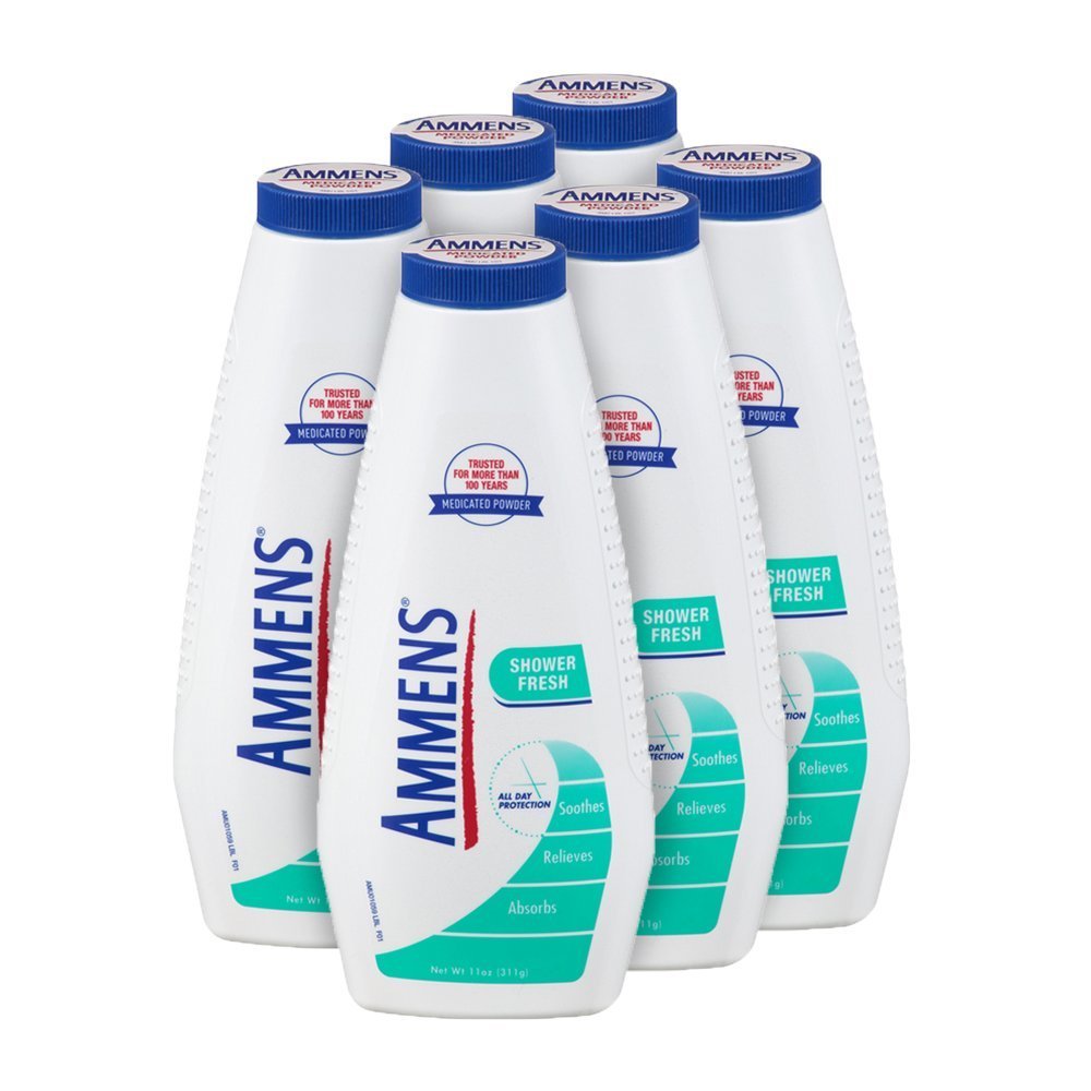 Ammens Body Powder Original – Talc-Free Clean Formula, All-Day 4X Strong Protection, 11 oz (Pack of 6) Nirvana Guru